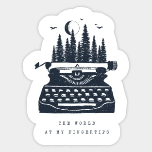 Forest And Typewriter. Motivational Quote.Creative Illustration Sticker